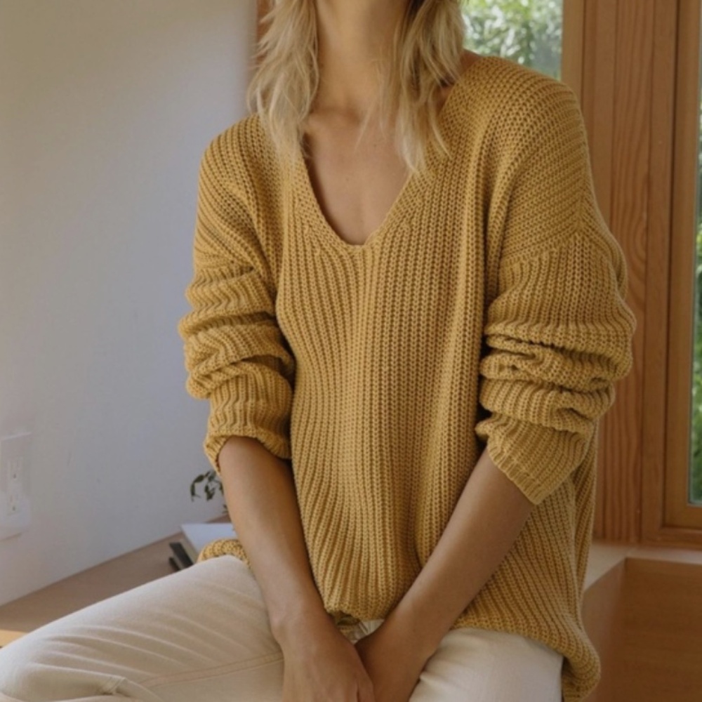 Jenni Kayne V-Neck Sweater - Mustard